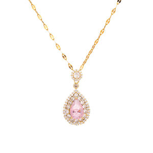 Collana in Acciaio Inossidabile Placcato <span class=keywords><strong>Oro</strong></span> 18K con Diamante <span class=keywords><strong>Rosa</strong></span>, Catena per Clavicola da <span class=keywords><strong>Donna</strong></span>, Tendenza TikTok - Product Image 5
