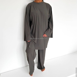 Quá Khổ Nylon Burkini Set Áo + Quần Chân Rộng + Khăn Nhanh Chóng Làm Khô UV Bảo Vệ Cộng Với Kích Thước Thiết Kế - Product Image 3