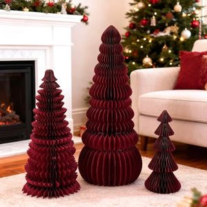 Factory Price Modern Eco-Friendly Honeycomb Paper Christmas <b>Tree</b> <b>Ornaments</b> Festival Home Decoration Window Display - Product Image 5