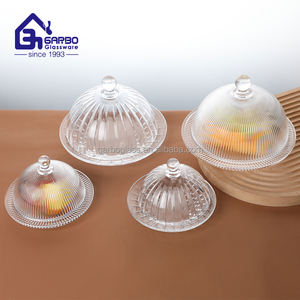 Ventes directes d'usine, plats à beurre en verre, 5,43 pouces de haut, verre blanc de qualité, dôme <span class=keywords><strong>Leom</strong></span> - Product Image 1