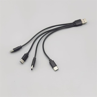 Câble répartiteur USB A vers 4 Type-C court de 12 cm et 20 cm, en PVC, 4-en-1, pour charge rapide et synchronisation des données, cordon multifonction, 4 câbles USB Type-C