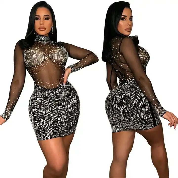 women in see through dresses