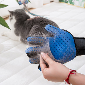 Gants de toilettage pour animaux de compagnie Autonomy, en caoutchouc, pour l'élimination des poils et le massage, pour chats et chiens, main gauche et droite, bleu rose - Product Image 2