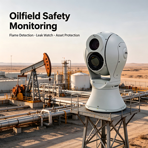 Caméra thermique PTZ à suivi automatique par IA, double objectif, pour la surveillance périmétrique des champs pétrolifères - Product Image 1