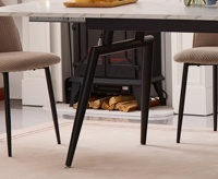 Table à manger extensible moderne 2025, très vendue, avec plateau en mélamine, pieds en métal thermolaqué, pliable, 8 places, pour la maison et l'hôtellerie