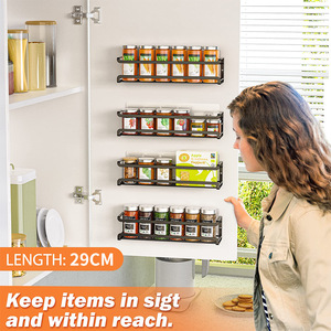 Étagère à épices murale multi-niveaux sans perçage, organisateur de rangement pour cuisine, armoire, comptoir, garde-manger, salle de bain - Product Image 3