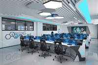 Console de centre de commandement de sécurité en acier inoxydable robuste JCCX-2, équipement de diffusion télévisuelle moderne pour poste de travail d'opérateur 24/7