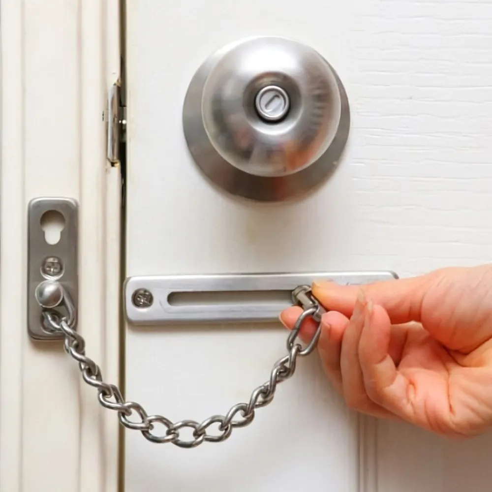 Sheet Metal Stamping Parts Custom Powder Coating Thick Door Chain Lock Housing Door Security Chain Guard Hinges Case