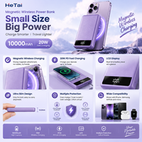 Power Bank Nirkabel Magnetik Pengisian Cepat PD 20W 10000mAh, Pengisi Daya Nirkabel 15W Ultra Tipis 8.8mm dengan Layar LCD