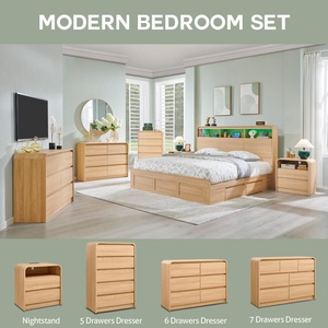 Mesita <span class=keywords><strong>de</strong></span> <span class=keywords><strong>Noche</strong></span> Moderna <span class=keywords><strong>de</strong></span> Estilo Mid-Century con Estación <span class=keywords><strong>de</strong></span> Carga, 236 Pulgadas <span class=keywords><strong>de</strong></span> Ancho, Madera Sintética, 2 Cajones <span class=keywords><strong>de</strong></span> Almacenamiento, Mueble para Dormitorio - Product Image 6