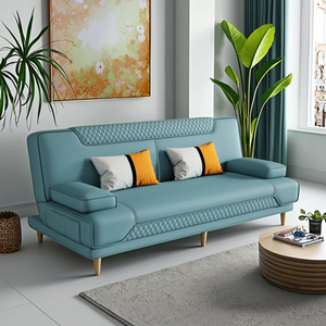 Sofá Cama Plegable Cuadrado de Piel Sintética de Doble Uso, Tres Plazas, Estilo Moderno y Sencillo para Apartamentos Pequeños, Resistente a Arañazos de Gatos - Product Image 2