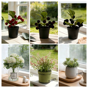 Clivia Miniata Artificial Realista |   Bonsái Artificial en Maceta de Plástico para Decoración de Mesa en Hogar u Oficina - Product Image 4