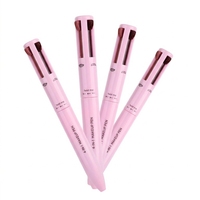 Crayon de maquillage 4-en-1 personnalisé avec logo privé OEM : crayon à lèvres, surligneur, eye-liner et crayon à sourcils 4 couleurs