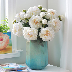 Bouquets <span class=keywords><strong>de</strong></span> pivoines artificielles <span class=keywords><strong>de</strong></span> luxe, fleurs en soie à 2 têtes, décoration moderne pour la maison, ameublement doux pour mariage, <span class=keywords><strong>rose</strong></span> 67CM - Product Image 3