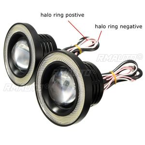 1 Ensemble de feux antibrouillard Angel Eyes pour voiture, 3,5'' 12V, feux de jour universels COB LED DRL, phare, feux de jour blancs universels - Product Image 5