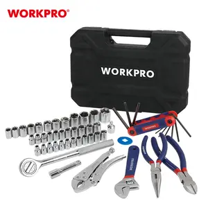 WORKPRO 52PCS 도구 및 소켓 세트 수리 홈 도구 키트 휴대용 도구 상자 소켓 도구 세트