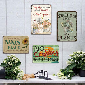 Ensemble de panneaux métalliques inspirants et de bienvenue à la maison, chaque jour est <span class=keywords><strong>un</strong></span> <span class=keywords><strong>nouveau</strong></span> départ, décoration murale Nana Place - Product Image 3