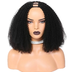 100% cheveux humains V partie perruque de cheveux humains sans laisser de côté Afor crépus bouclés perruques pour les femmes perruque brésilienne de cheveux humains - Product Image 3