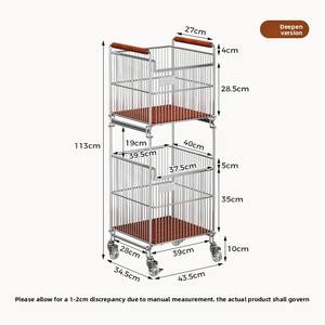 รถเข็นตะกร้าซักผ้าสามชั้<span class=keywords><strong>น</strong></span>พร้อมฉาก<span class=keywords><strong>กั้น</strong></span><span class=keywords><strong>ห้อง</strong></span><span class=keywords><strong>น</strong></span>้ำและที่เก็บเสื้อผ้าระดับไฮเอนด์ - Product Image 6
