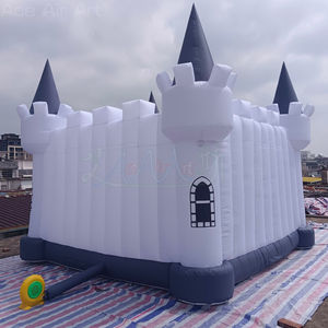 Modèle <span class=keywords><strong>de</strong></span> maison extérieure sans toit en plein air, <span class=keywords><strong>petit</strong></span> <span class=keywords><strong>château</strong></span> gonflable blanc personnalisé avec ventilateur pour enfants, fête, exposition - Product Image 3