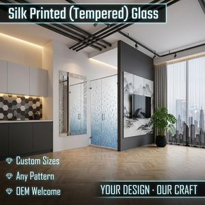 Vidrio Cerámico Serigrafiado Totalmente Templado para Fachadas de Edificios y Muros Cortina, Colores Personalizados - Product Image 1