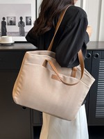Sac fourre-tout vintage HAOXUAN élégant et simple, assorti aux couleurs, pour femme, nouveau style 2026, polyvalent, pour l'école, le travail, décontracté, grande capacité, simple