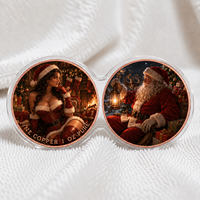 Pièce de monnaie en cuivre pur 1 oz, thème Noël, impression 2D, pièce de défi, médaille commémorative de Noël de Père Noël, pièce de collection