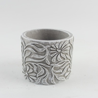 Pot de fleurs en ciment nordique durable fait à la main de haute qualité avec pieds en bois pour la décoration de la maison et du jardin