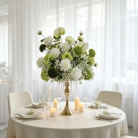 DKB 45cm Realistische Seiden-Kunstblumen Luxuriöse Weiß-Grüne Arrangements Blumenball für Hochzeit, Zuhause, Hotel, Villa, Party