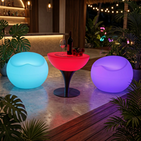 Table et chaises lumineuses à led pour boîte de nuit, salon en plein air, table et chaises de bar, table ronde pour événement, fête, jardin