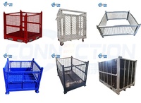 Cage de stockage d'entrepôt, cage de sécurité pour chariot élévateur, grand conteneur métallique pliable, cage de conteneur pliable en métal