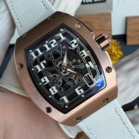 Montre mécanique automatique pour homme personnalisée 67-01, boîtier en or rose, bracelet en nylon, montre de bureau