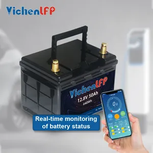 Mục đích kép sử dụng pin năng lượng mặt trời Lithium 12V LiFePO4 50Ah cca800 12.8V Pin Lithium ion cho động cơ điện Marine EV xe