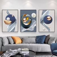 Peinture murale géométrique minimaliste nordique en porcelaine cristalline avec cadre pour projets hôteliers et décoration intérieure - Vente en gros