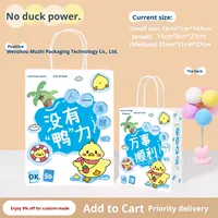 Sacs cadeaux en papier kraft à poignée pour thé au lait, pâtisseries, cadeaux pour enfants, emballage à emporter - Personnalisés avec impression offset