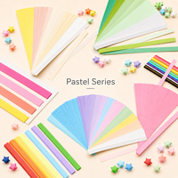Bandes de papier origami Lucky Star à faible MOQ, couleurs unies et dégradées, papier à plier pour loisirs créatifs, commande d'essai, fournisseur d'usine en gros