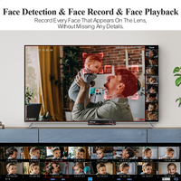 Système de caméra POE 8 canaux 5MP 8MP 4K avec audio bidirectionnel, vision nocturne couleur, détection intelligente des visages par IA, système de sécurité vidéo - Entrepôt US