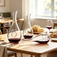 Carafe à vin en verre en forme de goutte d'eau JH 2026 pour cadeau de mariage, avec logo personnalisable, idéale pour le whisky