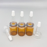 Flacon compte-gouttes pour ampoules, flacon en verre réutilisable avec bouchon, embout en PVC transparent, tête en corne mate pour crème visage