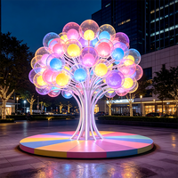 Sculpture LED Arbre à Bulles Coloré en Acier Inoxydable, PC Transparent RGB Multicolore, Étanche IP65, Géante Lumineuse avec Télécommande