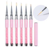 Lot de pinceaux à ongles en nylon multi-tailles avec manche métallique pour usage professionnel – Vente en gros