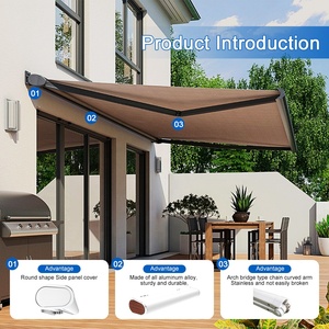 <span class=keywords><strong>Voile</strong></span> de protection solaire rétractable SUNTO pour terrasse extérieure, pare-soleil pour fenêtre, protection solaire rouge imperméable, auvent - Product Image 5