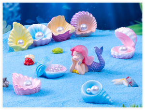 Büyük minyatür şekil 3D reçine sanat deniz kabukları inci kabuklu okyanus plaj kum <span class=keywords><strong>Mermaid</strong></span> akvaryum mikro manzara Diy süsler dekor - Product Image 5