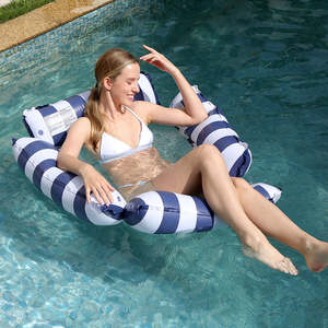 Offre Spéciale PVC chaise longue hamac piscine flotteur radeaux gonflables piscine chaise flottante Portable hamac matelas - Product Image 4