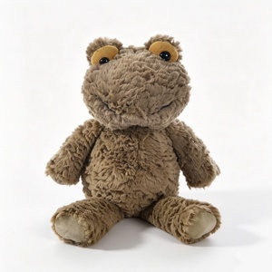 Peluche grenouille personnalisée, peluche grenouille brune, adorable peluche grenouille, peluche grenouille assise - Product Image 1
