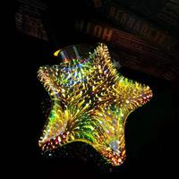 Lampe de nuit LED créative 3D, ampoule Edison, design de feux d'artifice colorés, prise E27, verre moderne, électrique, chambre à coucher, étanche, USB