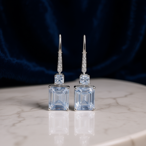 Pendientes de Diamantes en Oro Blanco, Corte Esmeralda, Color D, Naturales, Certificados por GIA, Joyería Clásica para Mujer, para Boda - Product Image 2