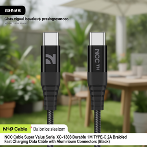 สายเคเบิล NCC Super Value Series XC-1303 สายชาร์จเร็วแบบถักทนทาน 1 เมตร TYPE-C 2A พร้อมหัวต่ออะลูมิเนียม (สีดำ) - Product Image 3