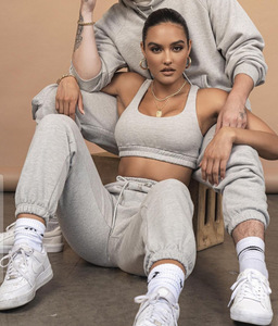 Conjunto de chándal de 3 piezas de moda para mujer al por mayor, chándal con cremallera en blanco, chándal personalizado con logotipo unisex - Product Image 5