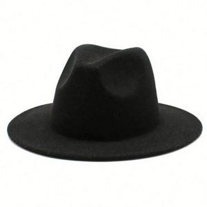 Sombrero Fedora de Ala Ancha Plana, Formal e Informal, para Adultos Unisex, Color Borgoña Sólido, Poliéster/Algodón, para las 4 Estaciones, Venta al Por Mayor - Product Image 2